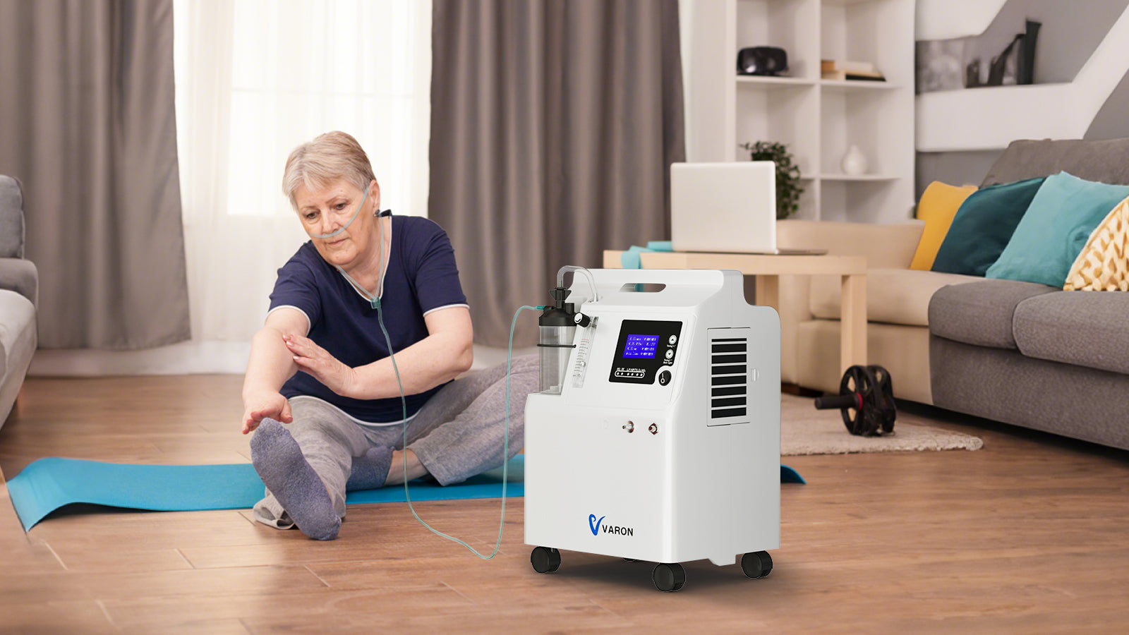 VARON Serene 5 5L Concentrateur d'oxygène continu à domicile , soins respiratoires complets, approuvé par la FDA