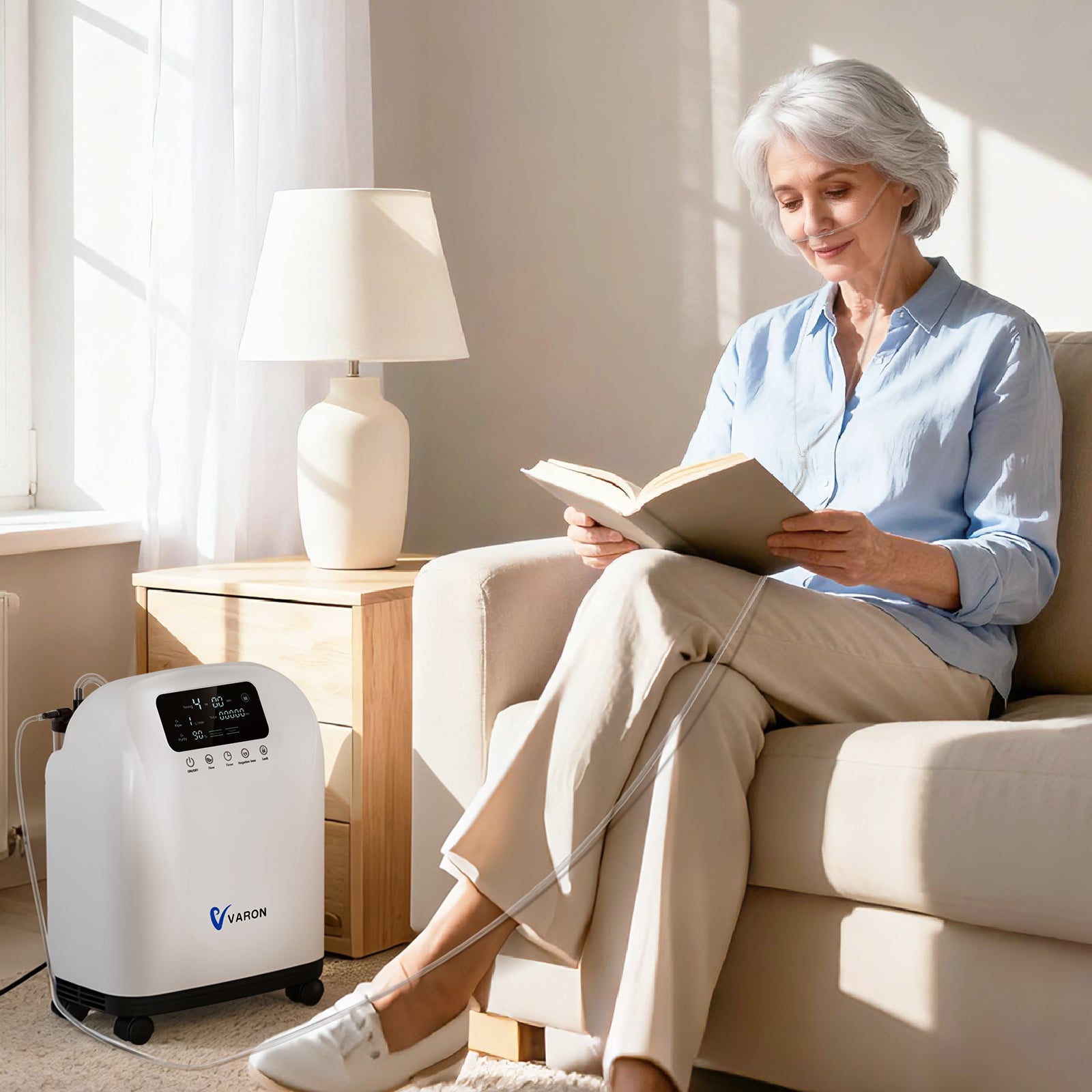 Concentrateur d'oxygène VARON VH-4 pour domicile | Flux continu réglable 1-9 L/min VARON