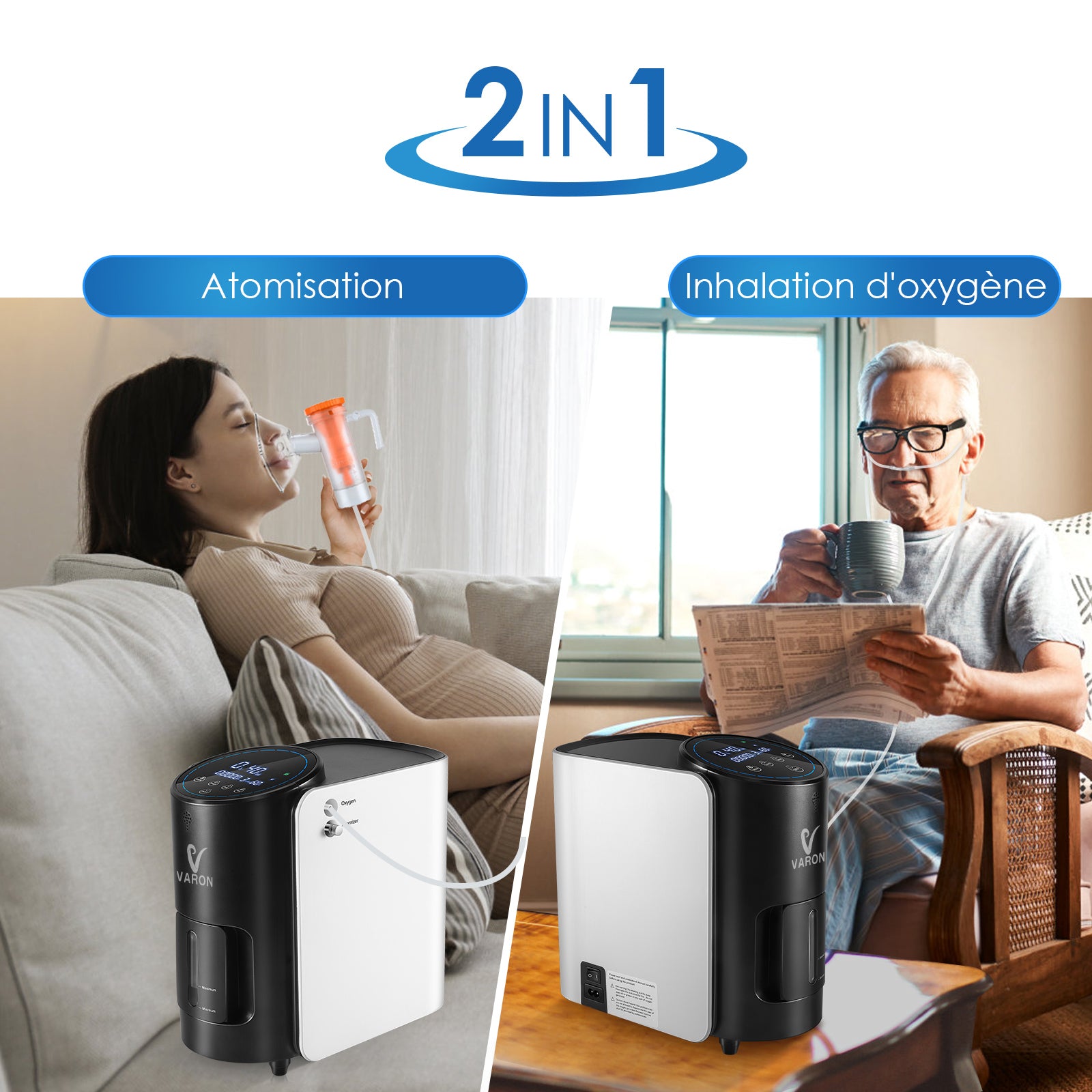  VARON VH-1 Concentrateur d'oxygène à domicile , double usage pour l'oxygénothérapie