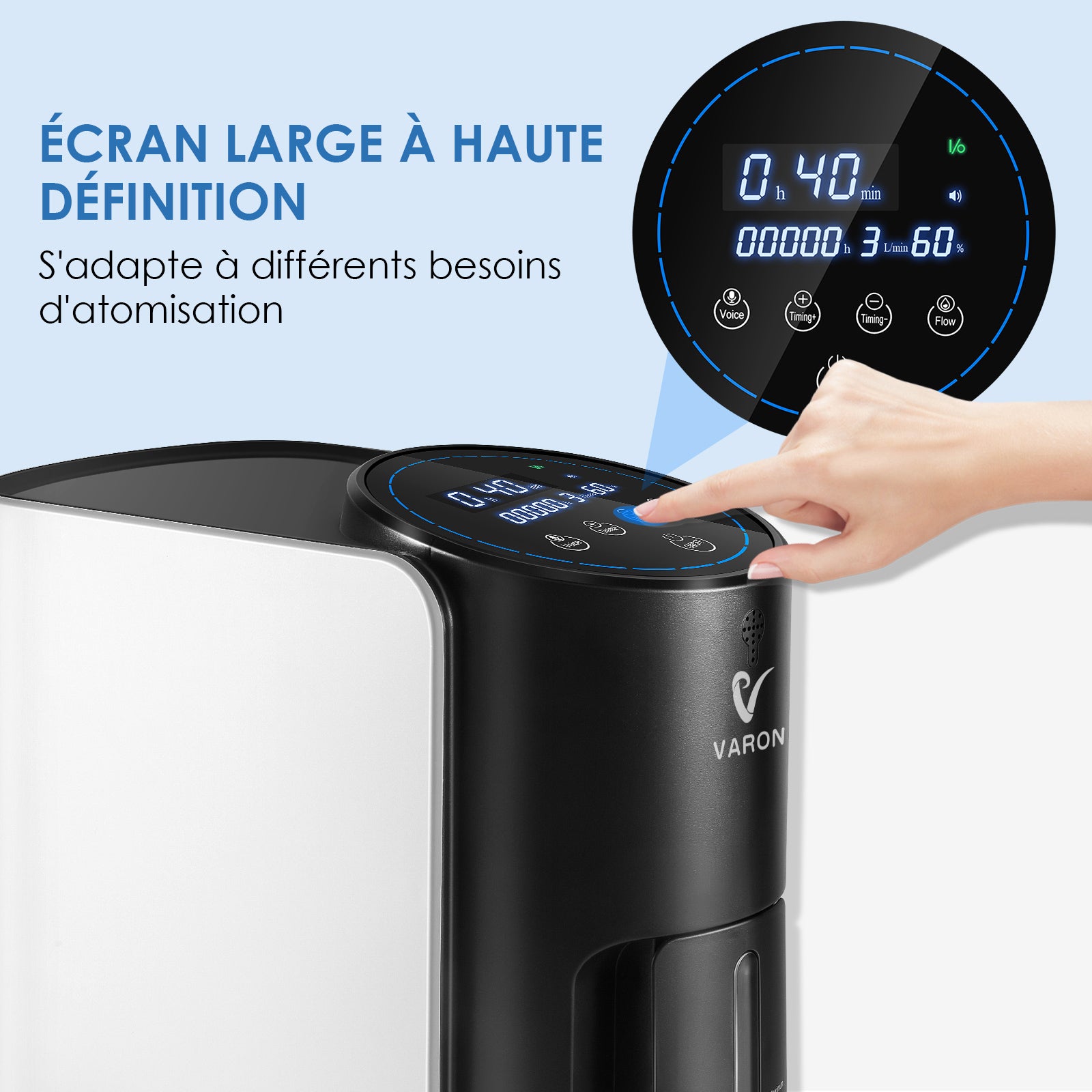 VARON VH-1 Concentrateur d'oxygène continu à domicile , silencieux et fiable, certifié CE