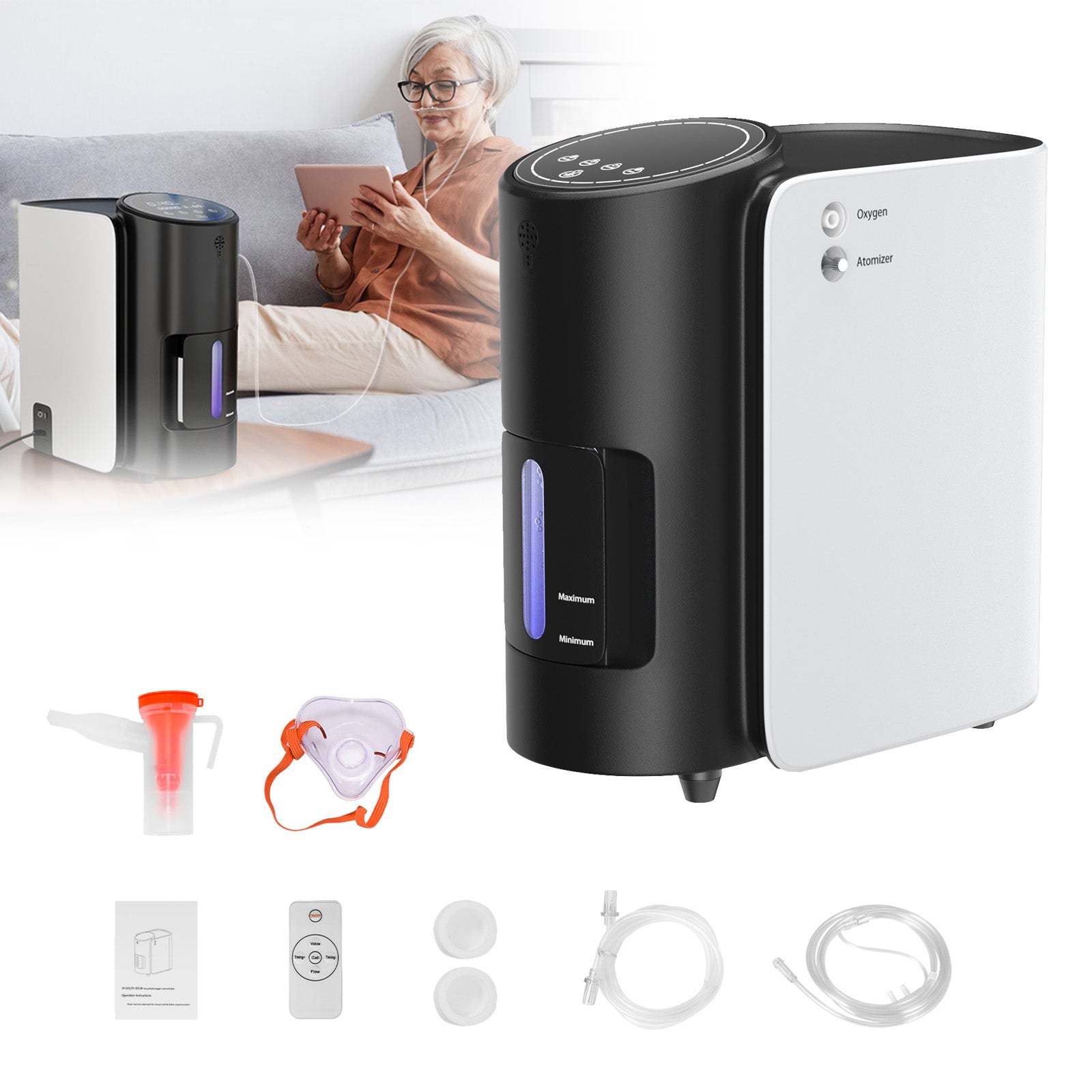 VARON VH-1 Concentrateur d'oxygène à domicile | 7 Niveaux de Réglage, Vital Senior Health, certifié CE VARON
