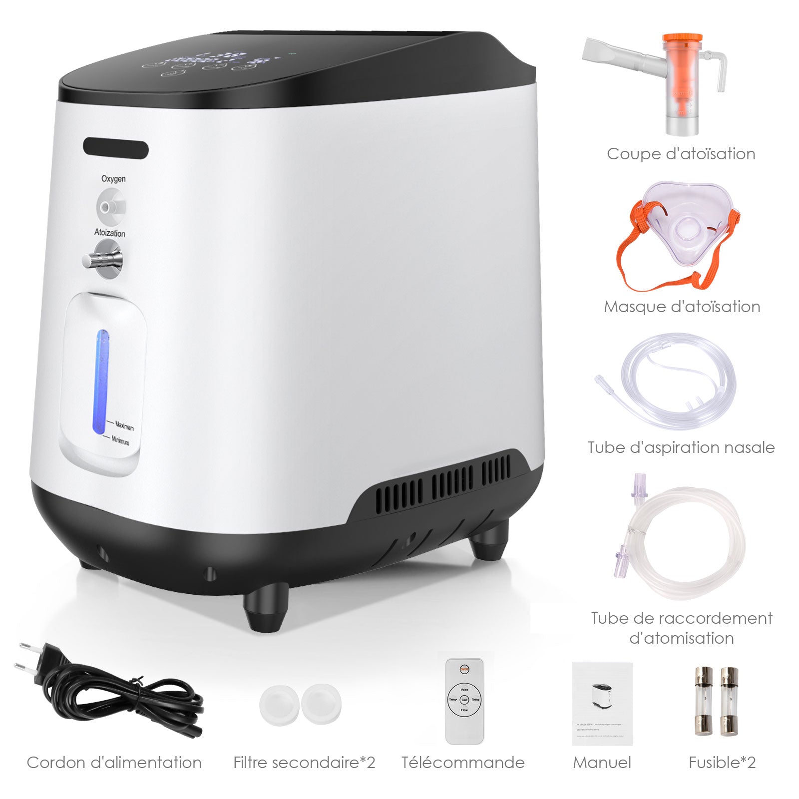  VARON VH-2 Concentrateur d'oxygène continu à domicile, commande intelligente et faible niveau sonore