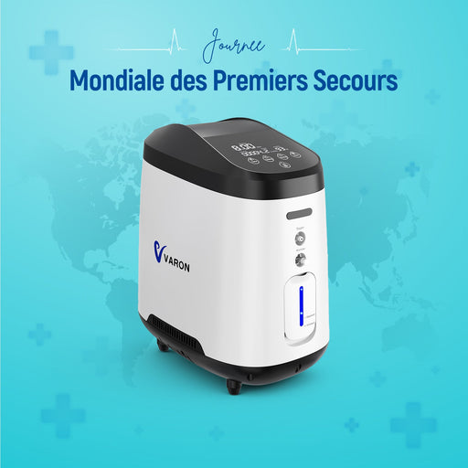 VARON VH-2 Concentrateur d'oxygène à domicile | 1-7L/min Réglable, Fonctionnement 24H, Approuvé CE VARON