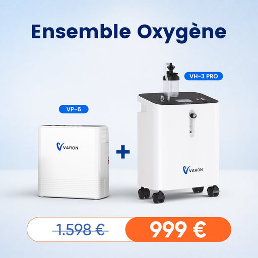 【Pack Essentiel】VARON VH-3 PRO + VP-6 | Solution complète d’oxygène à domicile et en déplacement VARON