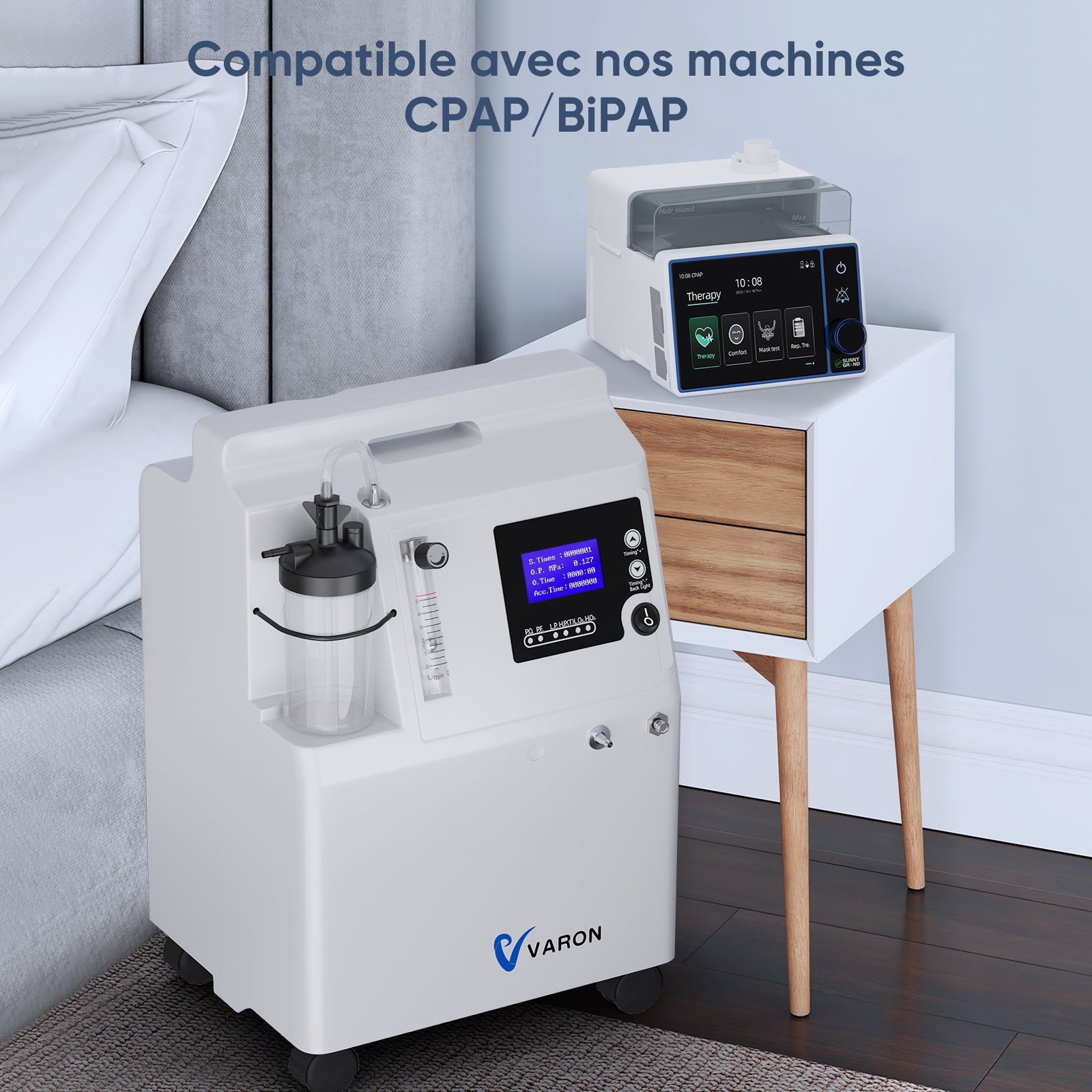 FDA Concentrateur d'oxygène VARON Serene 5 5L-Certification CE, 72H de fonctionnement VARON