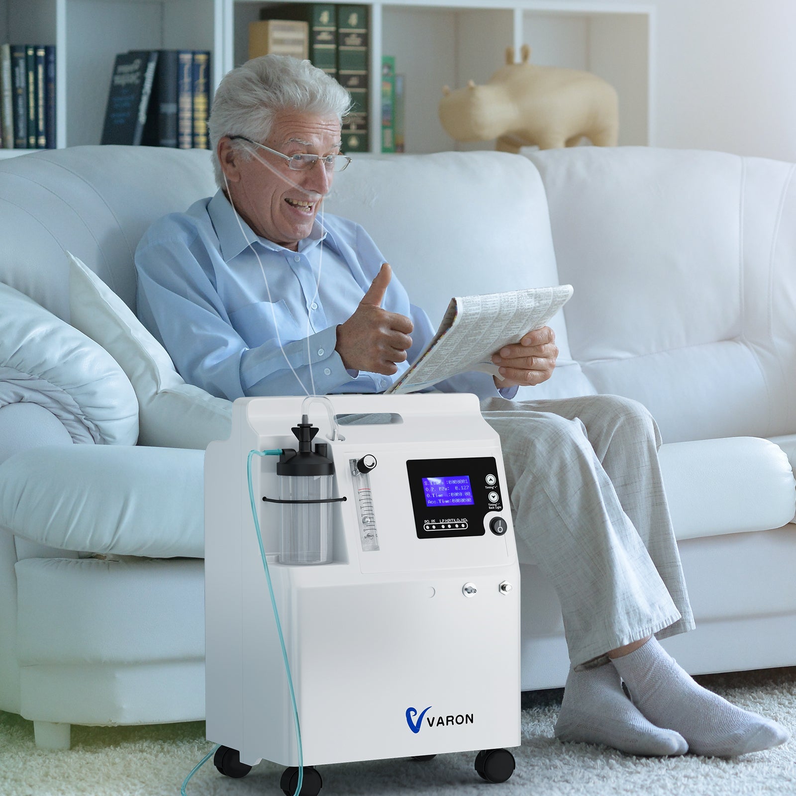 VARON Serene 5 5L concentrateur d'oxygène continu à domicile pour les personnes âgées