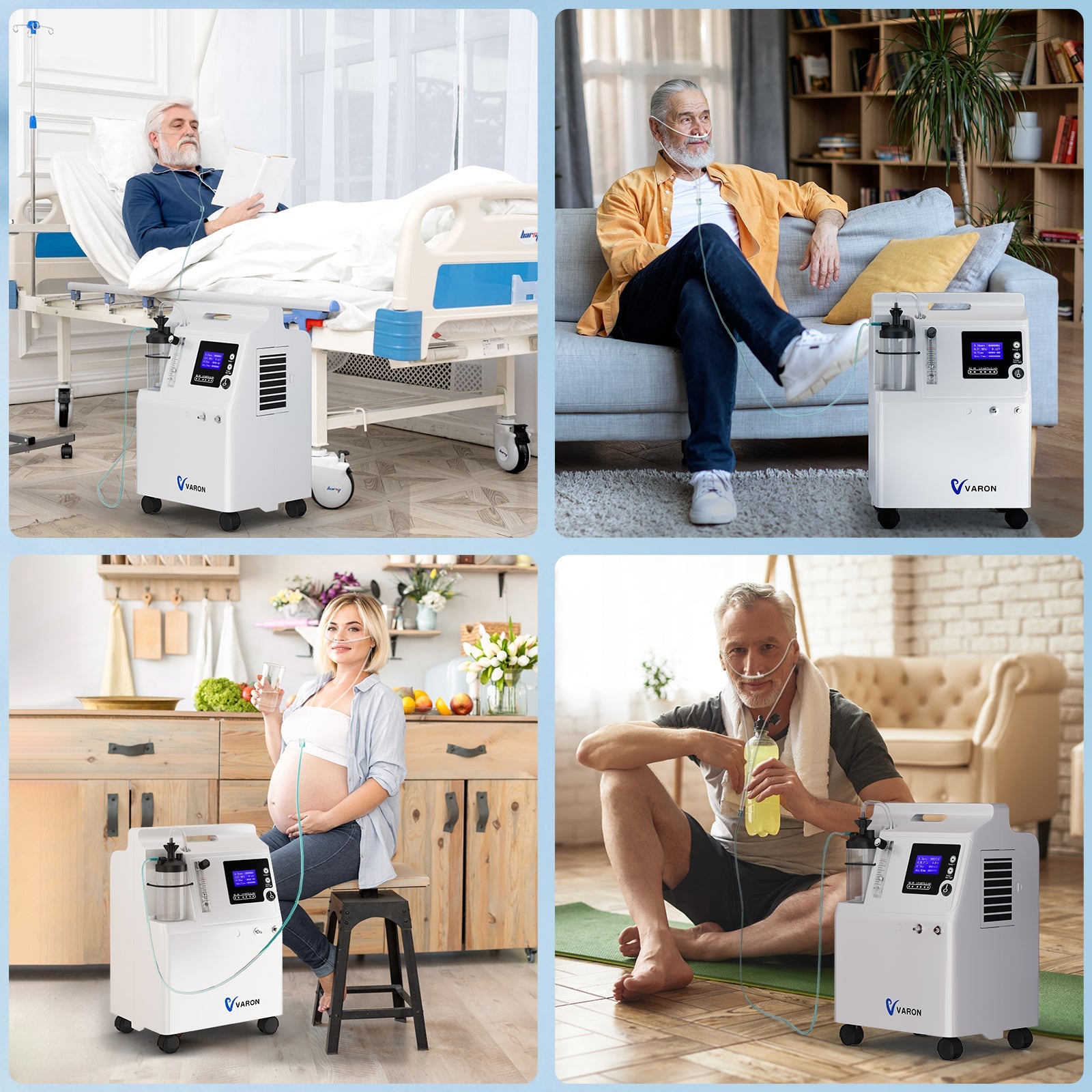 VARON Serene 5 5L concentrateur d'oxygène continu à domicile pour les personnes âgées