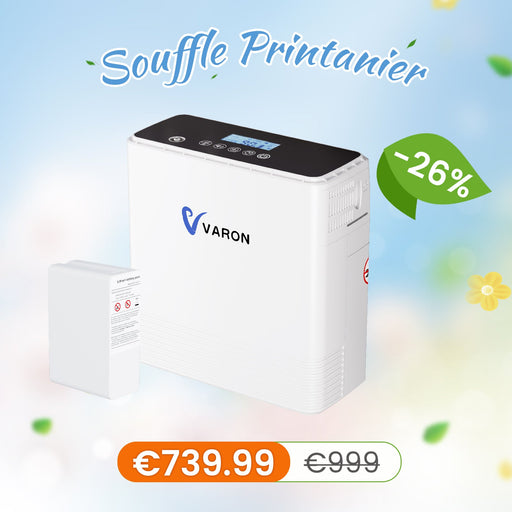 VARON VP-6 Concentrateur d'oxygène portable en continu - 6 Niveaux de Réglage, certifié CE VARON-FR