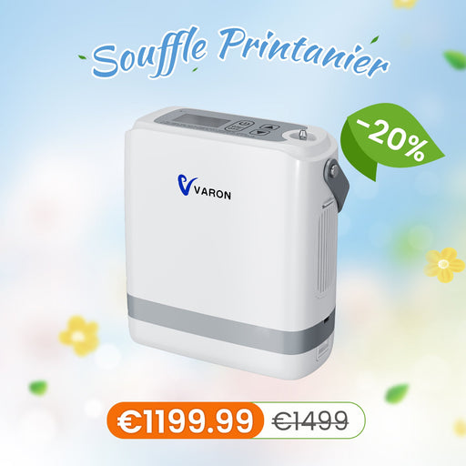 VARON VP-8G | Concentrateur Oxygen Portable Pulsé - 93% Pureté - Autonomie Étendue VARON-FR