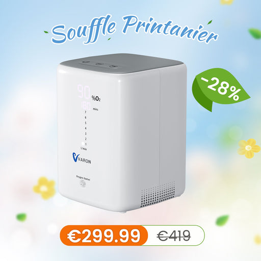 VARON VH-3 Concentrateur d'oxygène à domicile | 7 Niveaux de Réglage, Thérapie Confortable, certifié CE VARON