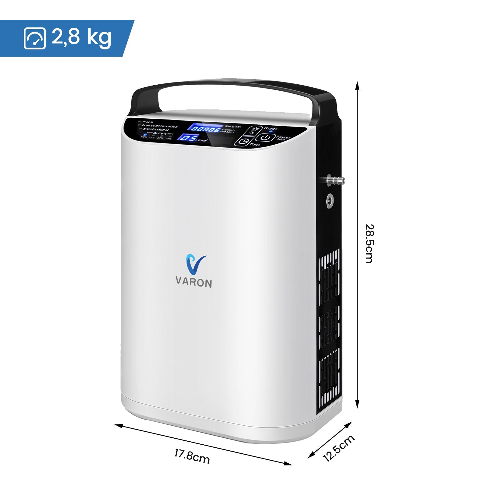 VARON VP-1 Pulse Concentrateur d'oxygène portable - Fonctionnement 24h, certifié CE VARON-FR