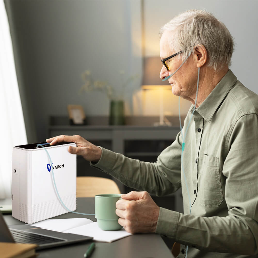VARON VP-6 Concentrateur d'oxygène continu portable pour les personnes âgées