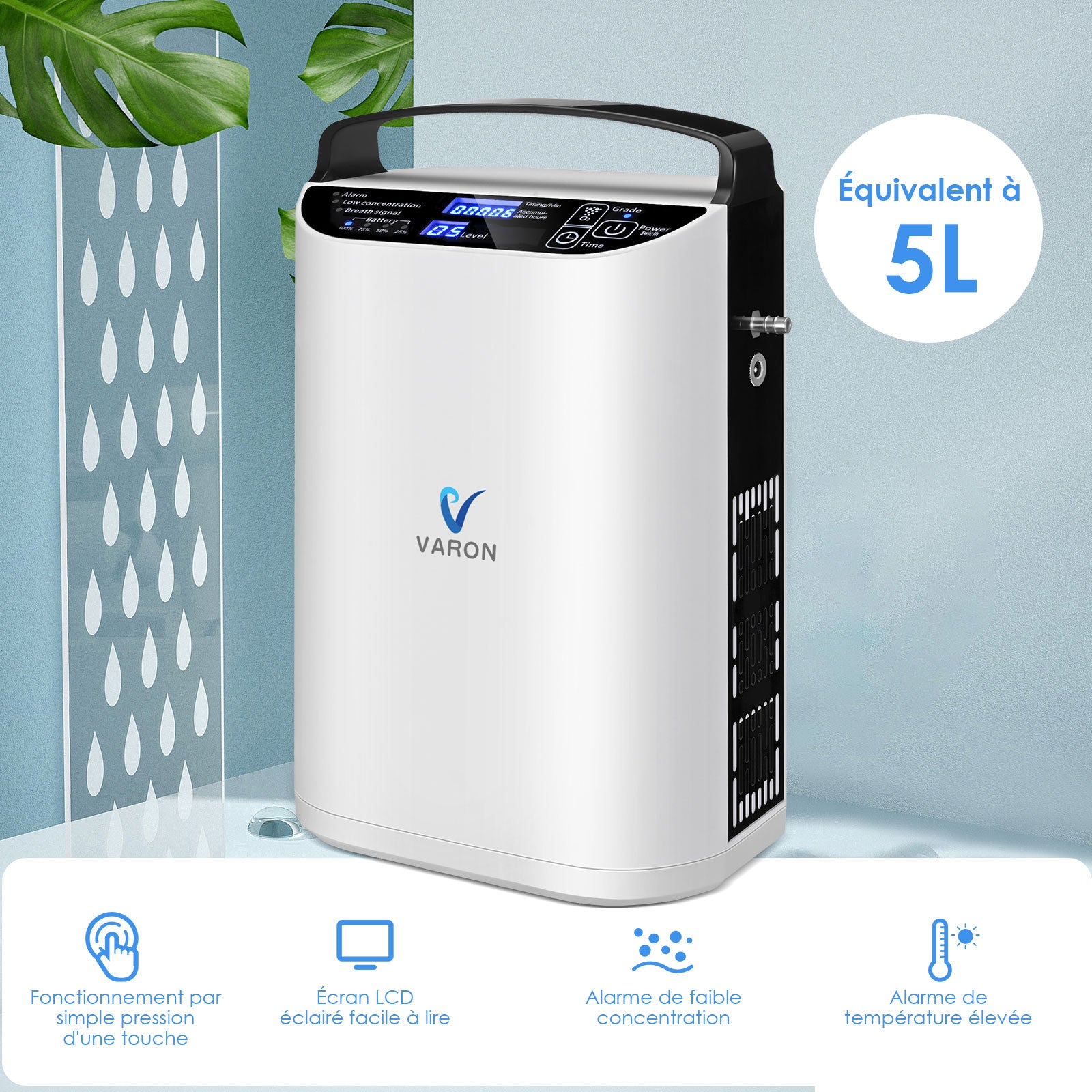 VARON VP-1 1-5L Concentrateur d'oxygène portable , léger et facile à transporter