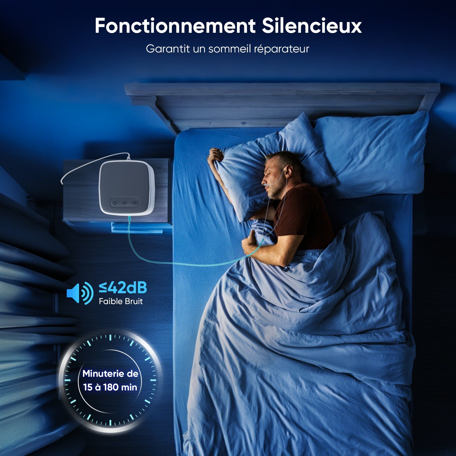 VARON VH-3 Concentrateur d'oxygène à domicile | 7 Niveaux de Réglage, Thérapie Confortable, certifié CE VARON