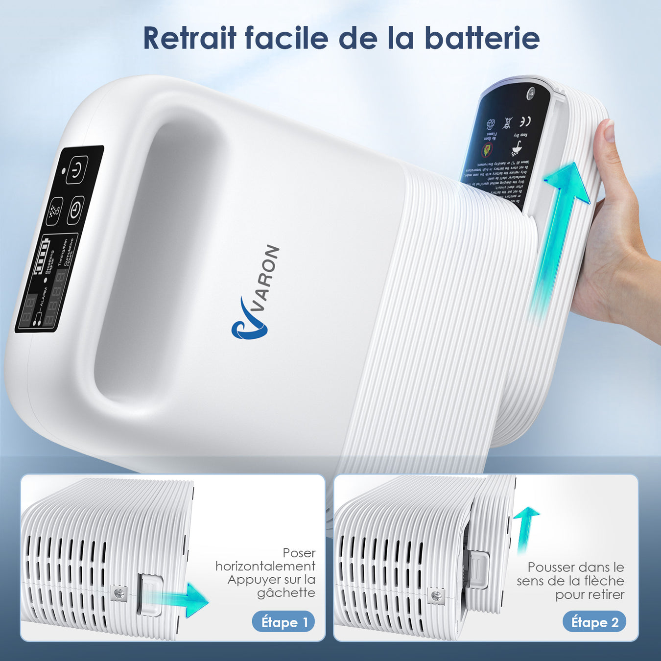 Système de batterie remplaçable VP-2 pour un traitement ininterrompu de la BPCO pendant les voyages