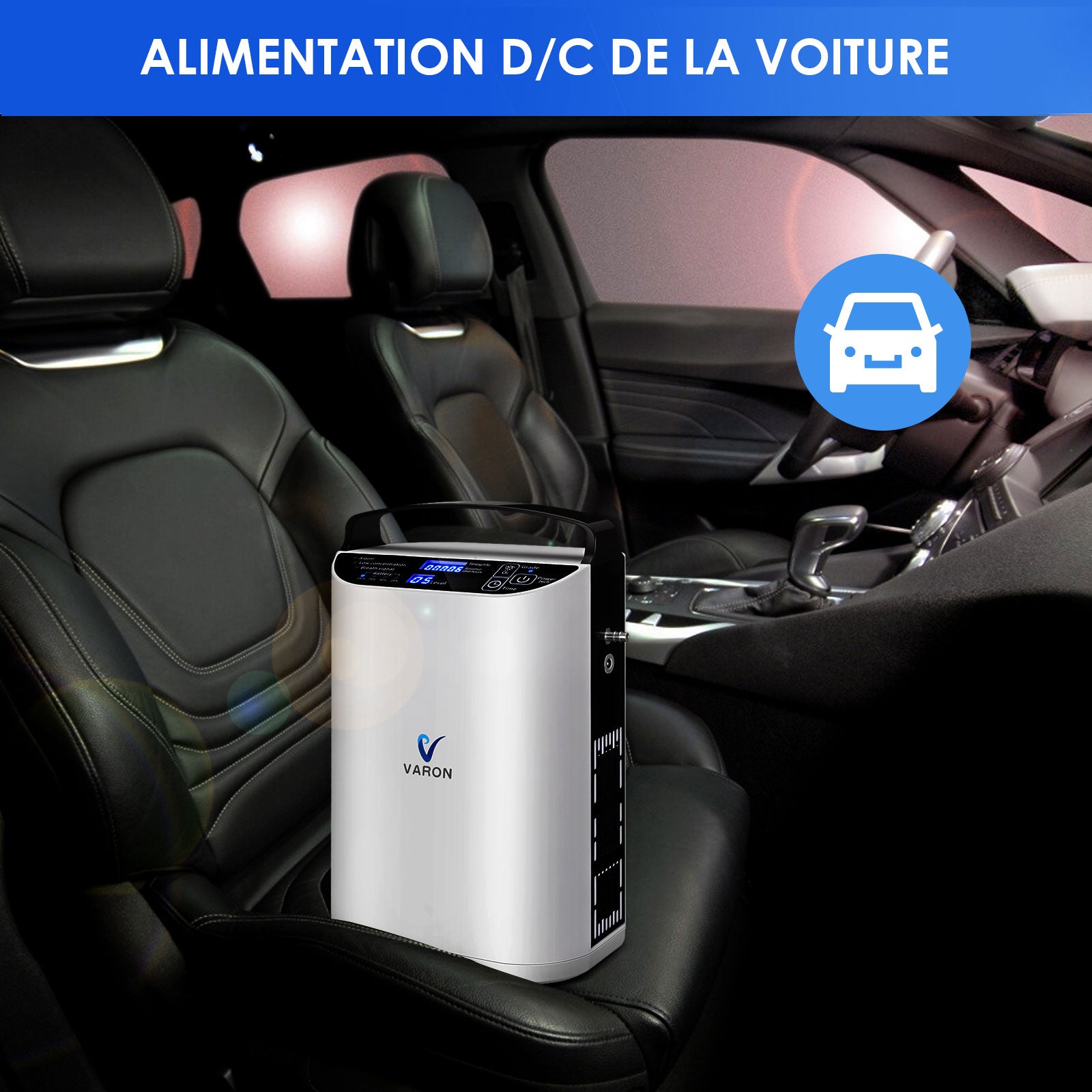 Voyageur avec le concentrateur d'oxygène portable VP-1 en déplacement pour l'oxygénothérapie de la BPCO