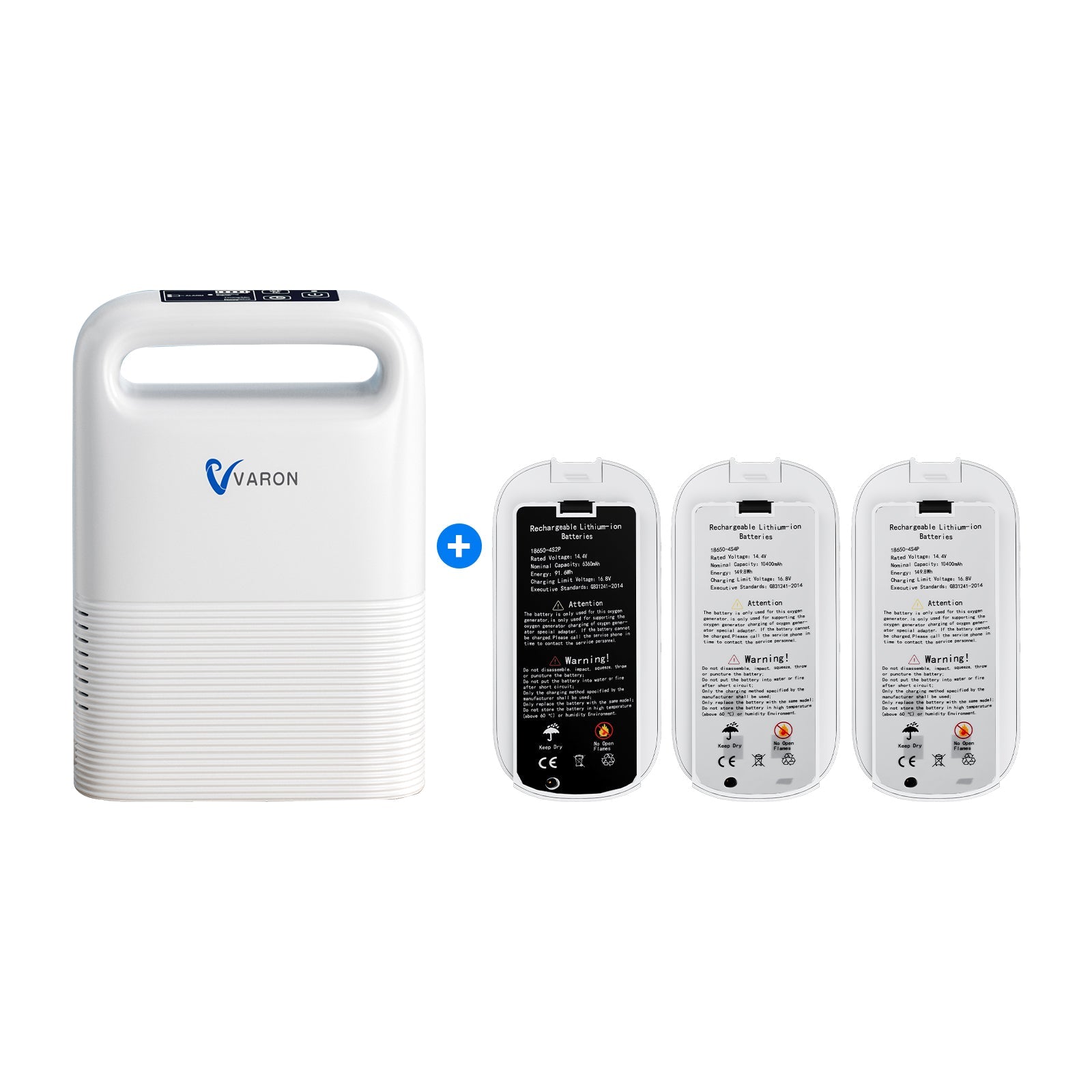 Pack VARON VP-2 – Concentrateur d'oxygène mobile avec 2 batteries supplémentaires pour une autonomie totale de 8 heures. VARON-FR
