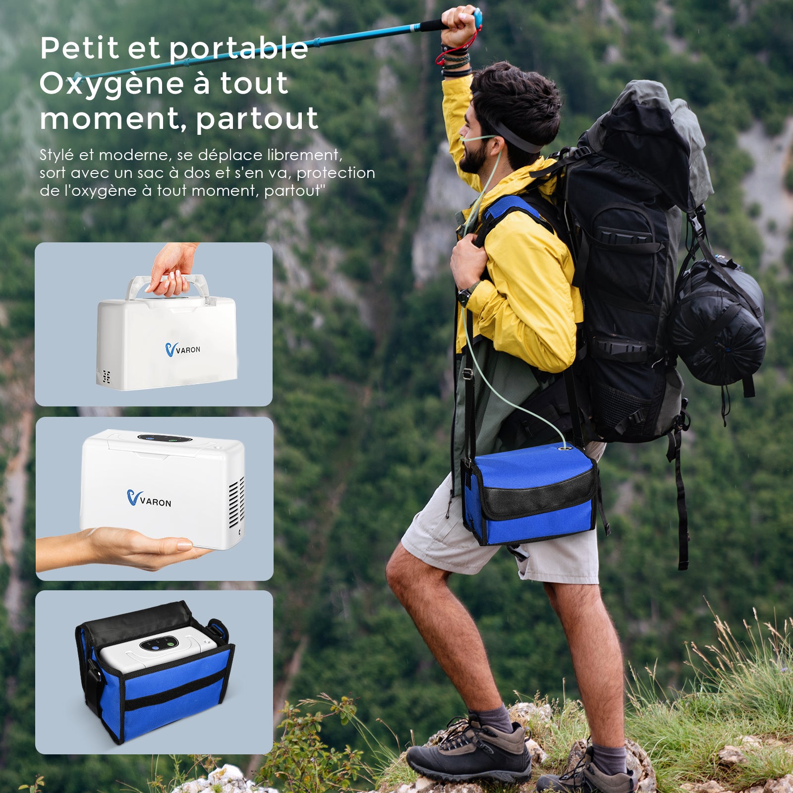 Machine à oxygène portable VL-2 avec petite batterie, idéale pour les promenades et les visites touristiques