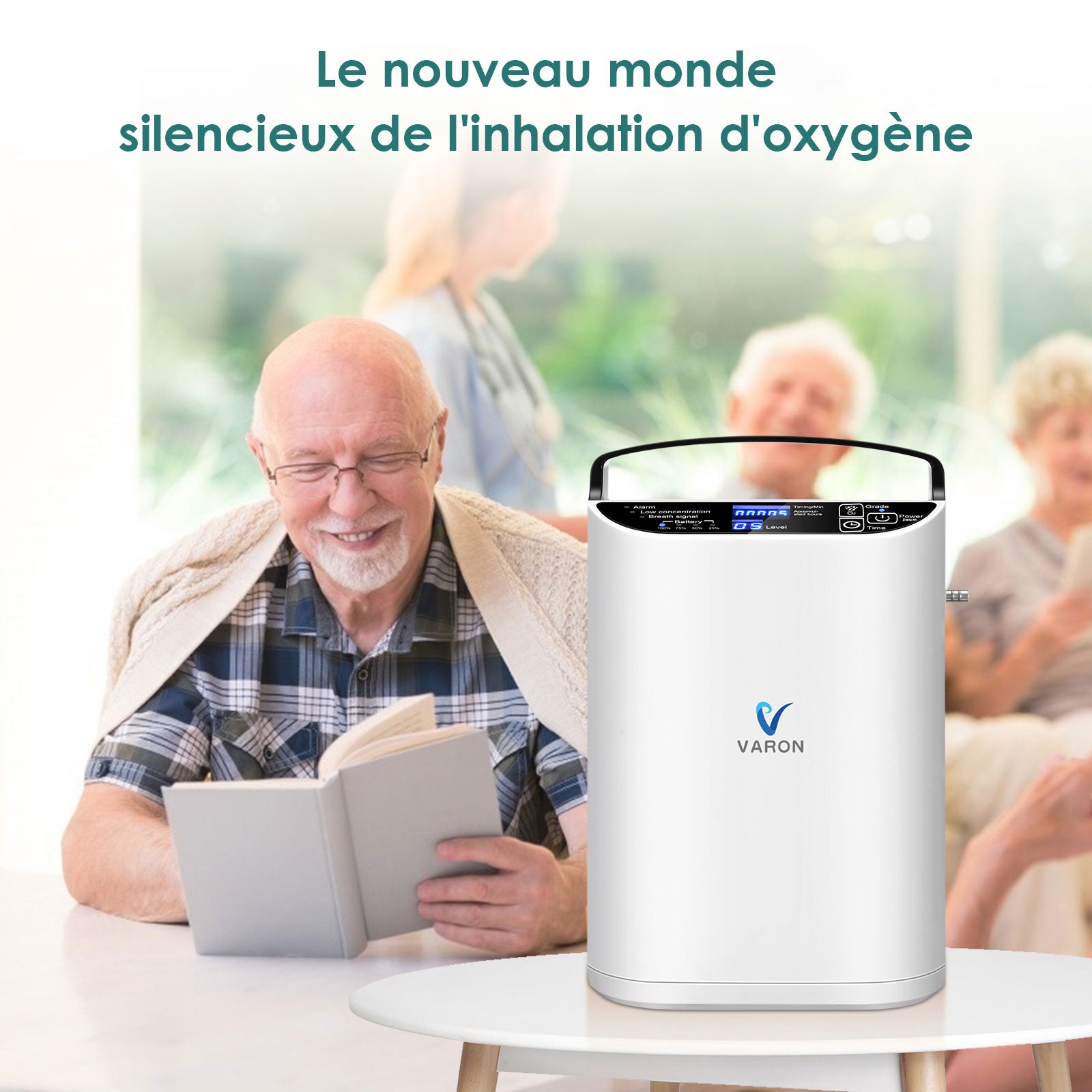 VARON VP-1 Concentrateur d'oxygène continu portable pour les personnes âgées