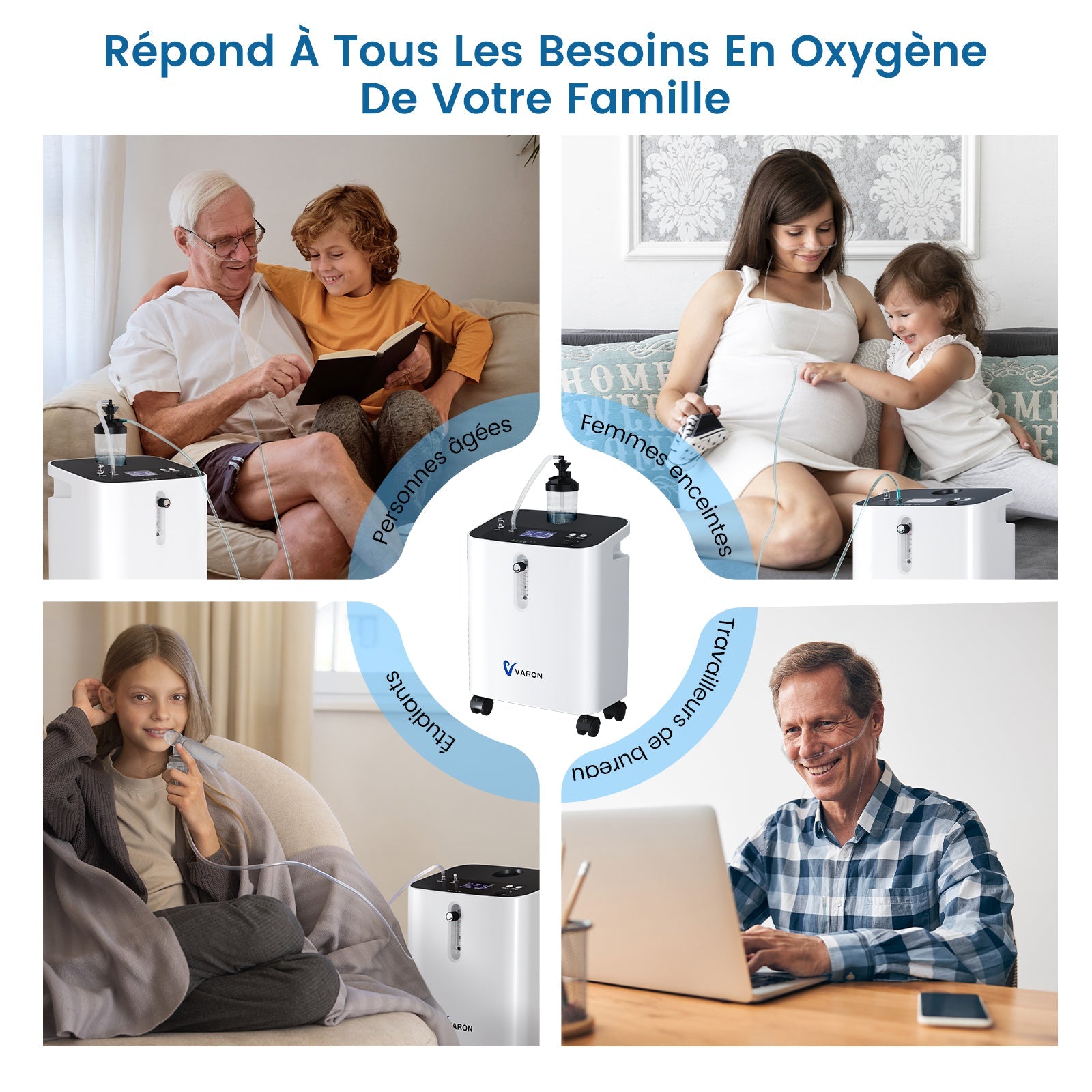 VARON VH-3 PRO Concentrateur d'oxygène à domicile | 10 Niveaux de Réglage, Thérapie Confortable, certifié CE VARON