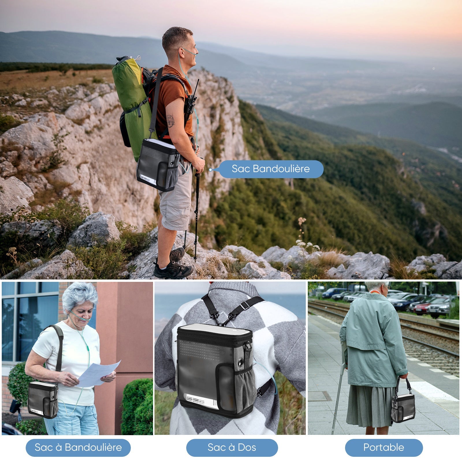 VARON VP-6 Concentrateur d'oxygène portable en continu - Débit 1-6L/min, certifié CE VARON-FR