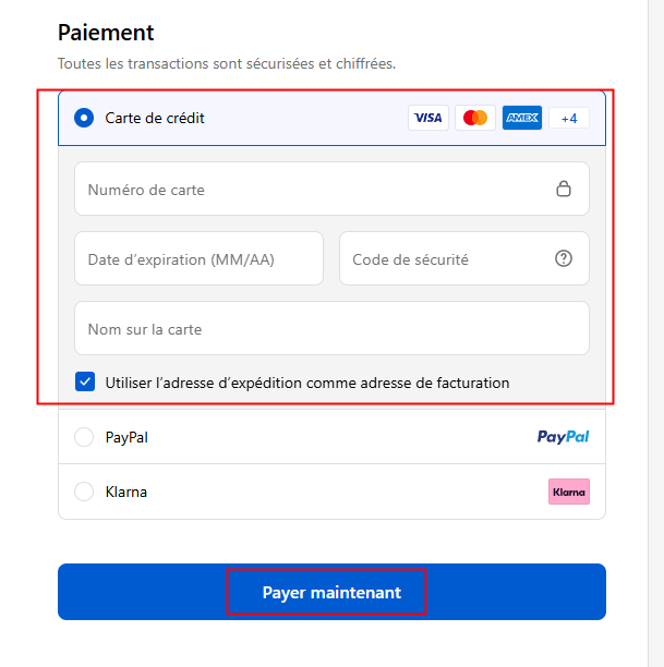 1. Cartes de crédit & de débit