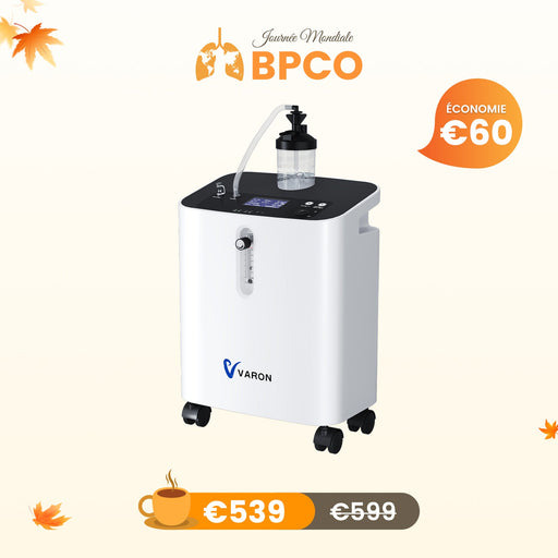VARON VH-3 PRO Concentrateur d'oxygène à domicile | 10 Niveaux de Réglage, Thérapie Confortable, certifié CE VARON