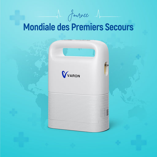 VARON VP-2 Pulse Concentrateur d'oxygène portable - 93% d'oxygène, batterie longue durée, certifié CE VARON-FR