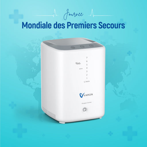 VARON VH-3 Concentrateur d'oxygène à domicile | 1-7L/min Thérapie confortable, certifié CE VARON