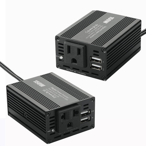 Convertisseur 150 W pour voiture avec double port USB 3,1 A, 12 V à 110 V/220 V VARON