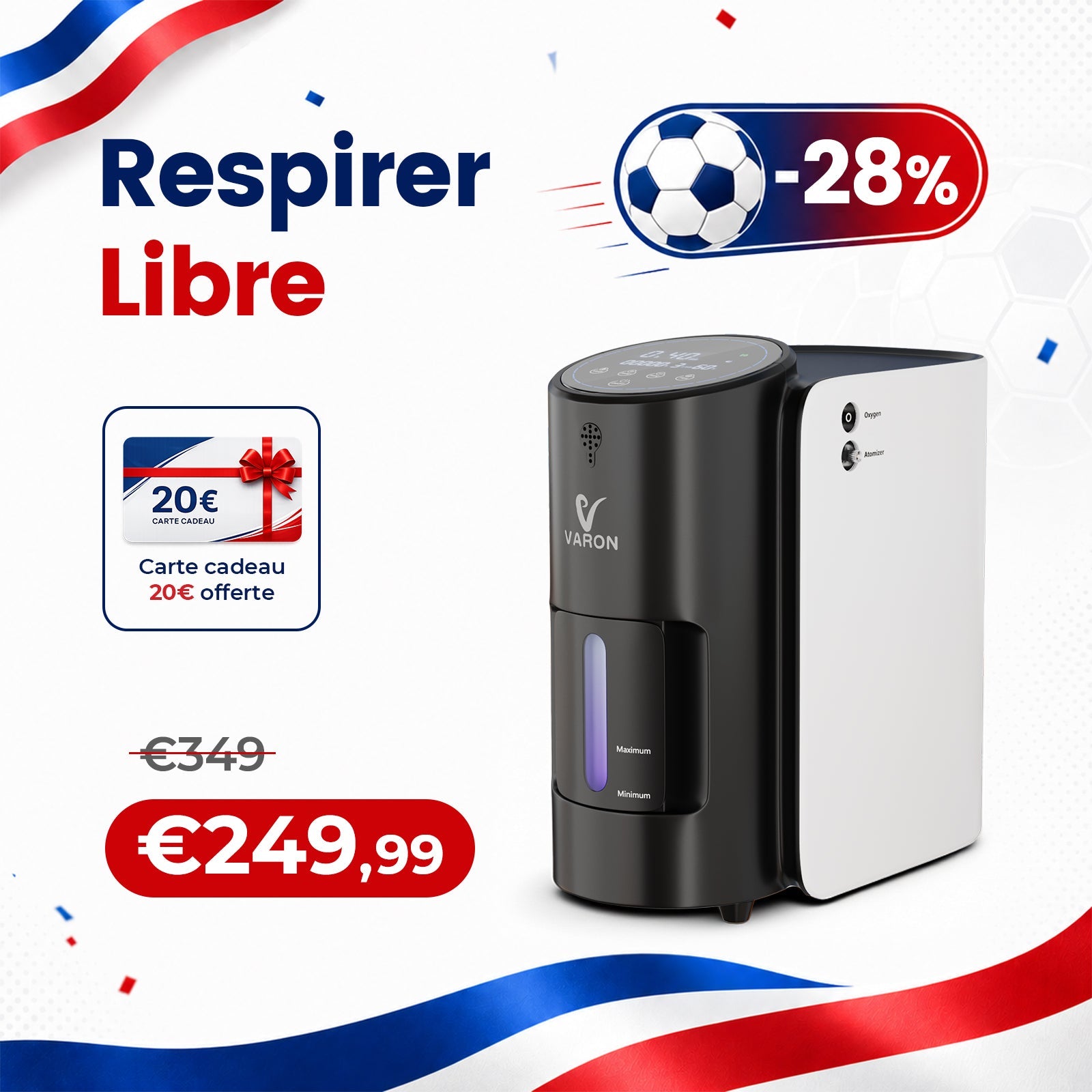 VARON VH-1 Concentrateur d'oxygène à domicile | 7 Niveaux de Réglage, Vital Senior Health, certifié CE VARON