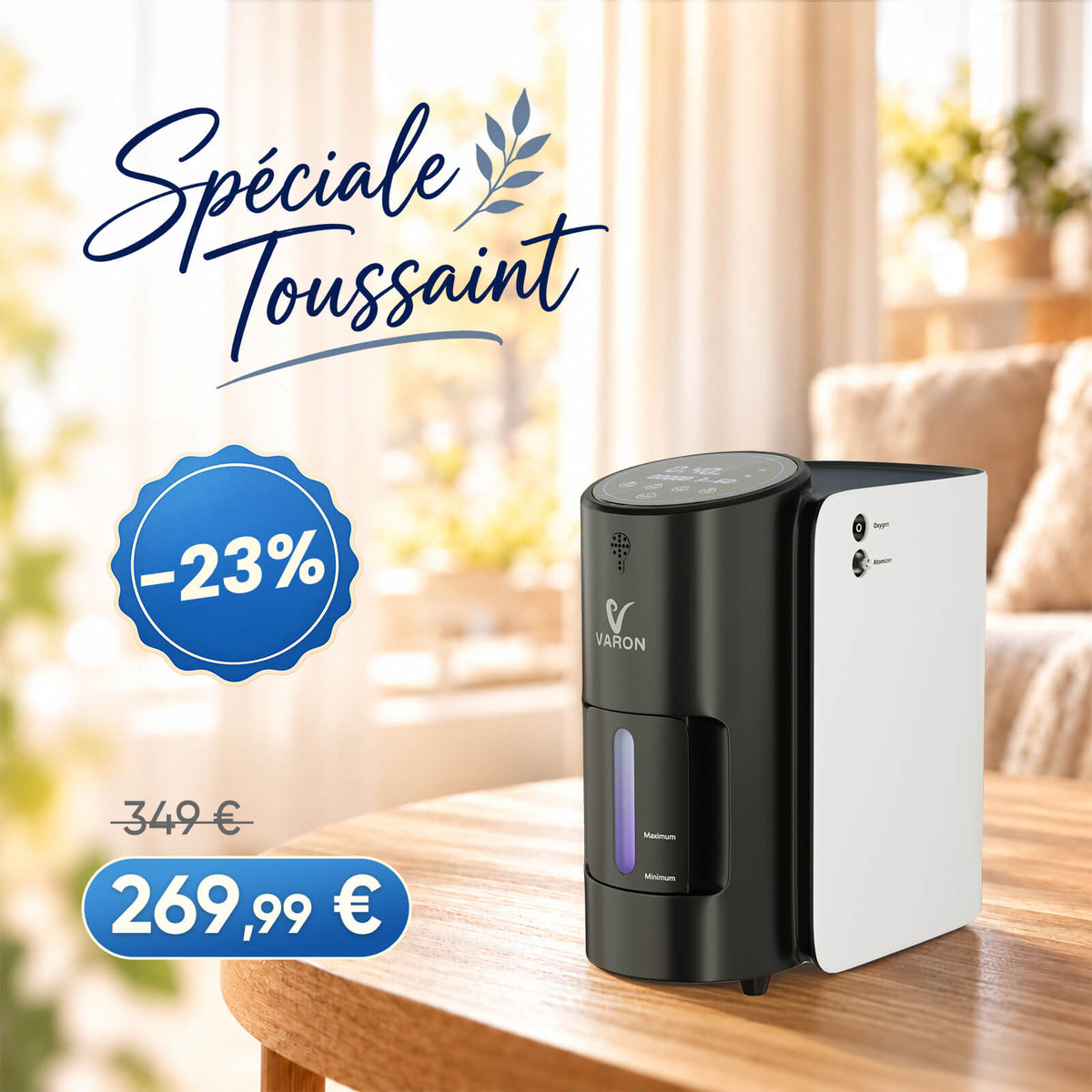 VARON VH-1 Concentrateur d'oxygène à domicile | 7 Niveaux de Réglage, Vital Senior Health, certifié CE VARON