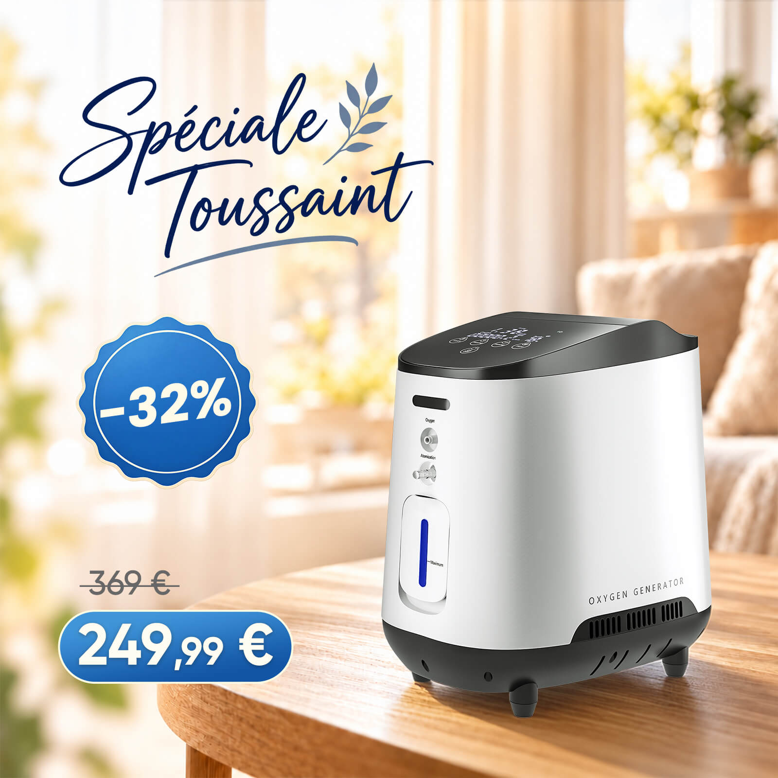 VARON VH-2 Concentrateur d'oxygène à domicile | 7 Niveaux de Réglage, Fonctionnement 24H, Approuvé CE VARON