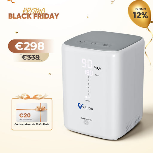 VARON VH-3 Concentrateur d'oxygène à domicile | 7 Niveaux de Réglage, Thérapie Confortable, certifié CE VARON