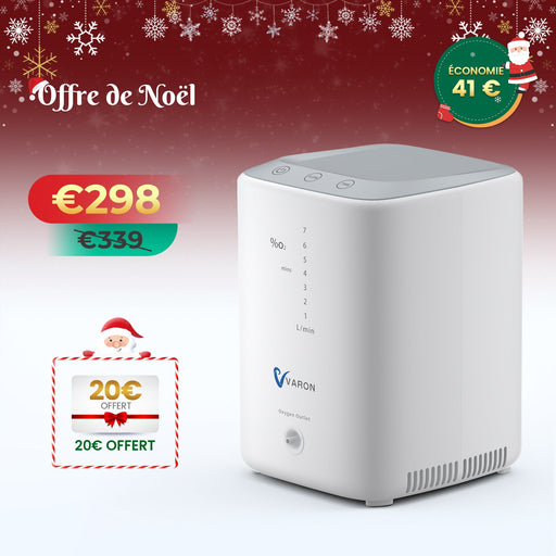 VARON VH-3 Concentrateur d'oxygène à domicile | 7 Niveaux de Réglage, Thérapie Confortable, certifié CE VARON