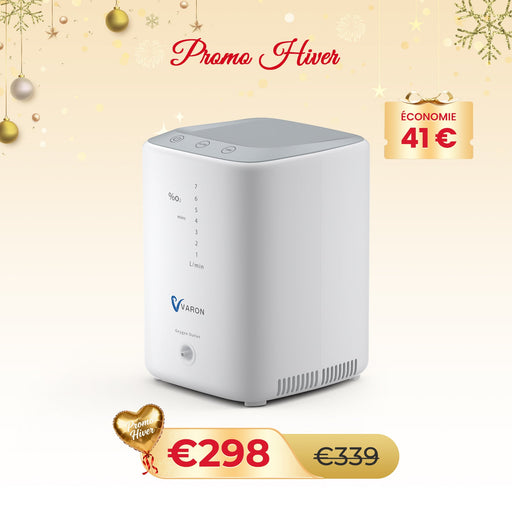 VARON VH-3 Concentrateur d'oxygène à domicile | 7 Niveaux de Réglage, Thérapie Confortable, certifié CE VARON