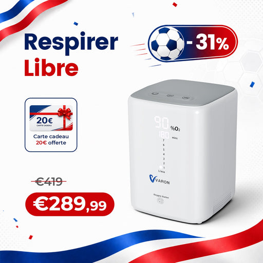 VARON VH-3 Concentrateur d'oxygène à domicile | 7 Niveaux de Réglage, Thérapie Confortable, certifié CE VARON