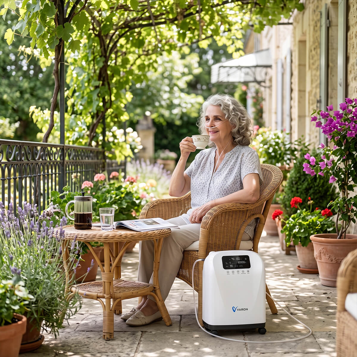 Concentrateur d'oxygène VARON VH-4 pour domicile | Flux continu réglable 1-9 L/min VARON