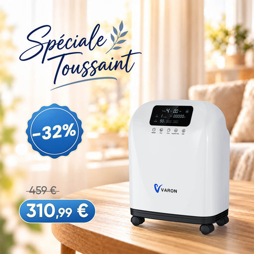 Concentrateur d'oxygène VARON VH-4 pour domicile | Flux continu réglable 1-9 L/min VARON