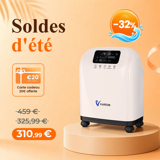 Concentrateur d'oxygène VARON VH-4 pour domicile | Flux continu réglable 1-9 L/min VARON