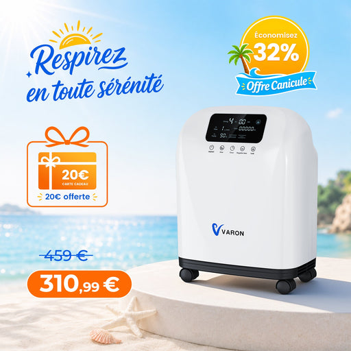 Concentrateur d'oxygène VARON VH-4 pour domicile | Flux continu réglable 1-9 L/min VARON