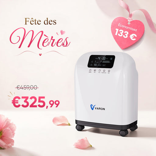 Concentrateur d'oxygène VARON VH-4 pour domicile | Flux continu réglable 1-9 L/min VARON