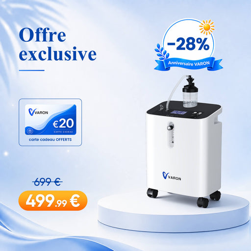 VARON VH-3 PRO Concentrateur d'oxygène à domicile | 10 Niveaux de Réglage, Thérapie Confortable, certifié CE VARON