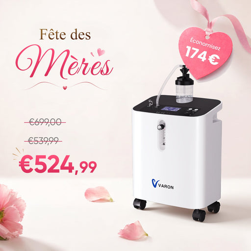 VARON VH-3 PRO Concentrateur d'oxygène à domicile | 10 Niveaux de Réglage, Thérapie Confortable, certifié CE VARON