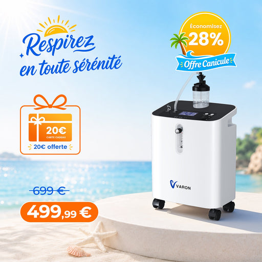 VARON VH-3 PRO Concentrateur d'oxygène à domicile | 10 Niveaux de Réglage, Thérapie Confortable, certifié CE VARON
