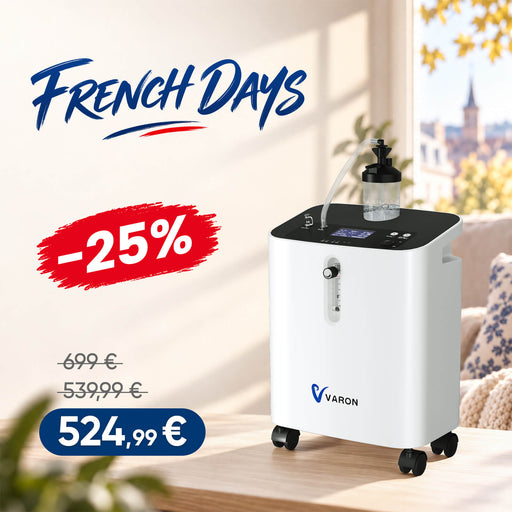 VARON VH-3 PRO Concentrateur d'oxygène à domicile | 10 Niveaux de Réglage, Thérapie Confortable, certifié CE VARON