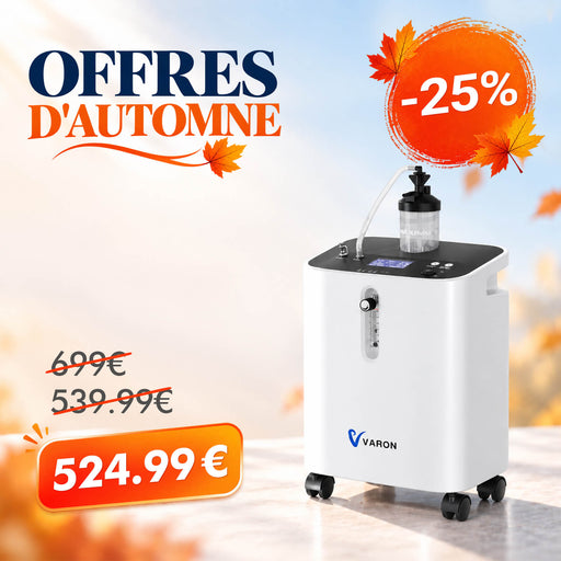 VARON VH-3 PRO Concentrateur d'oxygène à domicile | 10 Niveaux de Réglage, Thérapie Confortable, certifié CE VARON