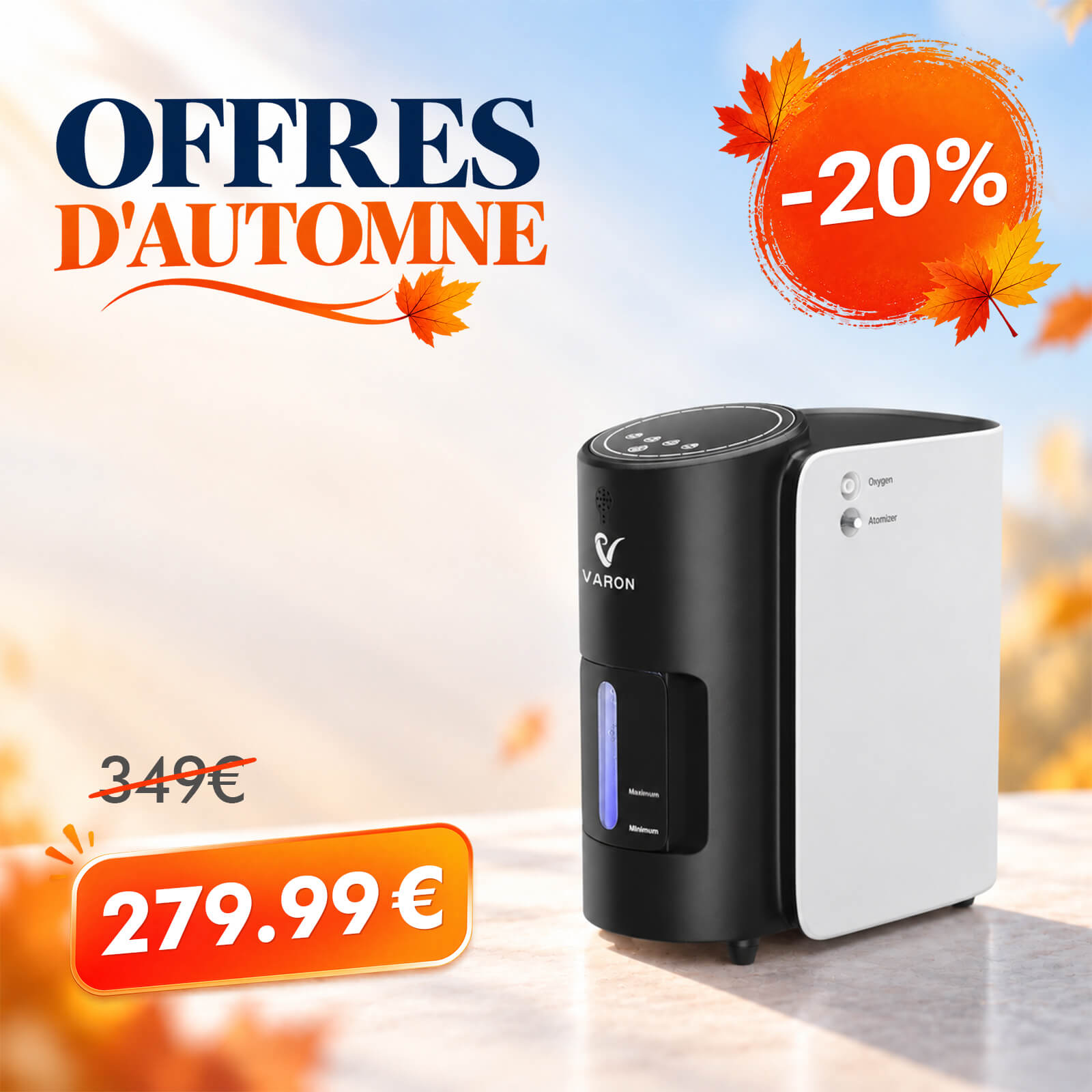 VARON VH-1 Concentrateur d'oxygène à domicile | 7 Niveaux de Réglage, Vital Senior Health, certifié CE VARON
