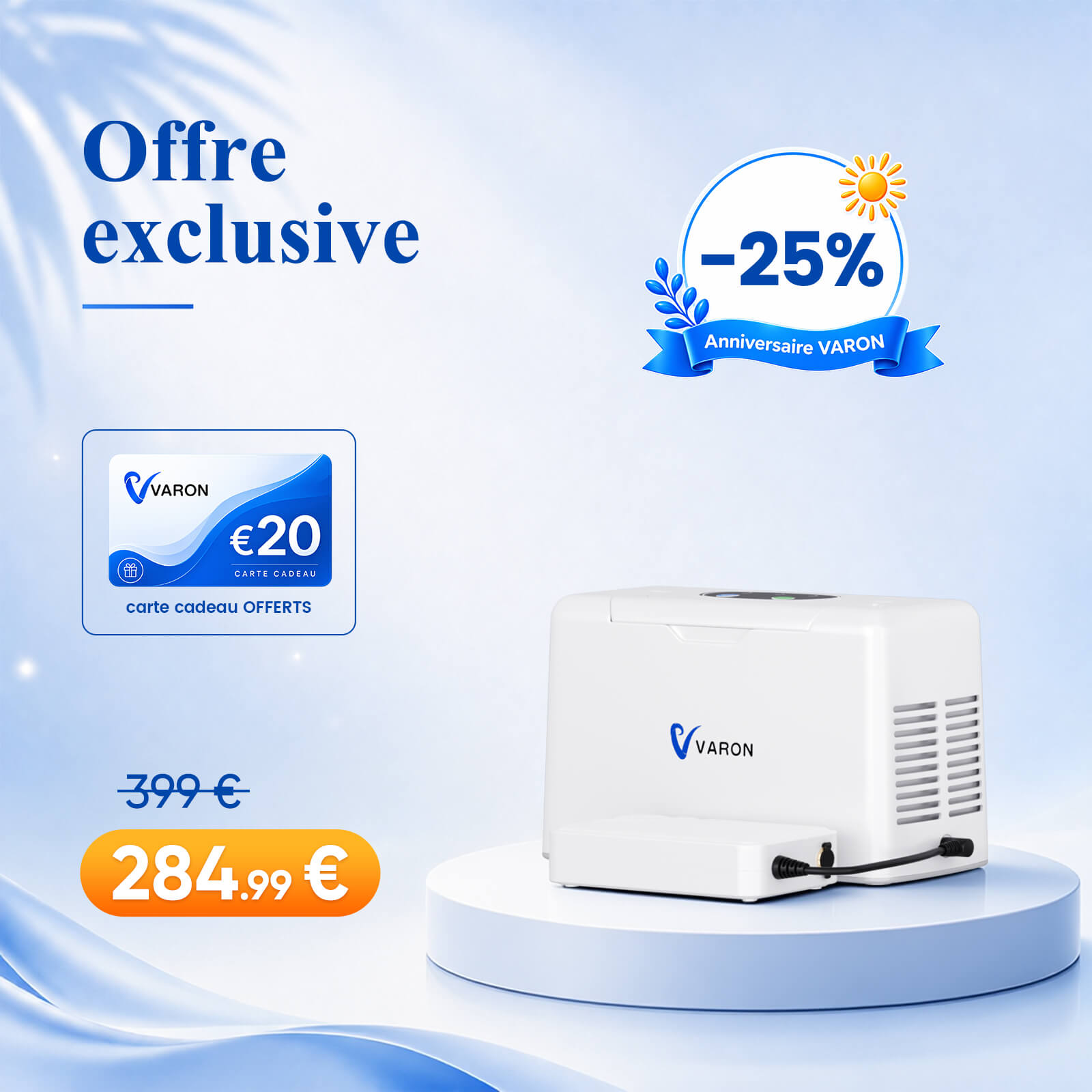 VARON VL-2 Light Concentrateur d'oxygène portable continu 3L/min, certifié CE VARON