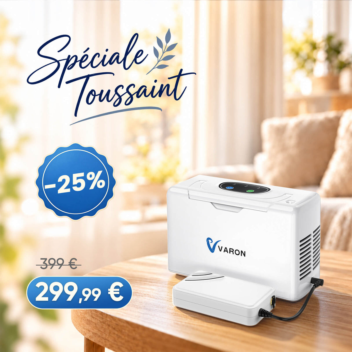 VARON VL-2 Light Concentrateur d'oxygène portable continu 3L/min, certifié CE VARON